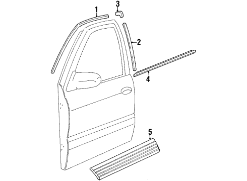 1999 Kia Sportage Exterior Trim - Front Door MOULDING-FSASHA, LH Diagram for 0K01959981A