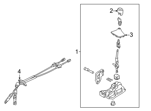 2011 Hyundai Elantra Gear Shift Control - MT Knob-GEARSHIFT Lever Diagram for 43711-3X300-HZ