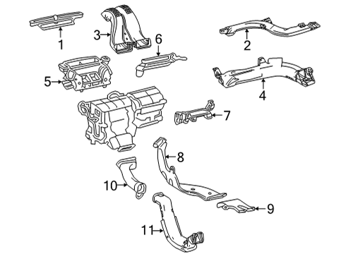 2022 Lexus NX350h Ducts Air Duct Diagram for 87201-42060