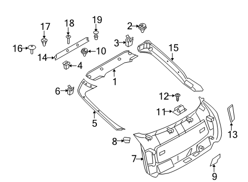 2010 BMW X6 Interior Trim - Lift Gate Bump Stop Kit Diagram for 51497245179