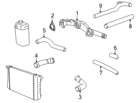 1995 BMW 750iL Hoses, Lines & Pipes Hose For Engine Inlet And Addition.Water Pump Diagram for 64218390355