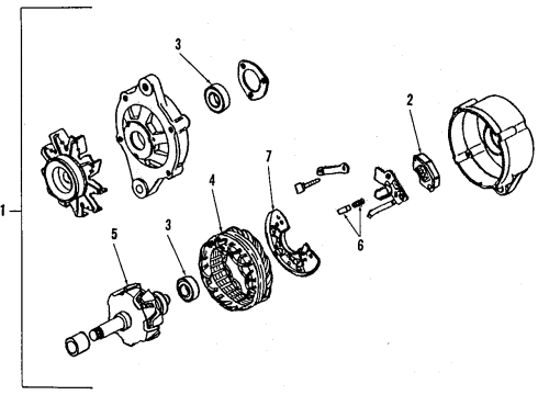 1992 Nissan Stanza Alternator Pulley Assy Diagram for 23150-30R70