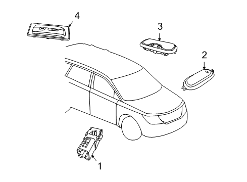 2014 Dodge Journey Interior Lamps Lamp-Dome Diagram for 5JG58HDAAD