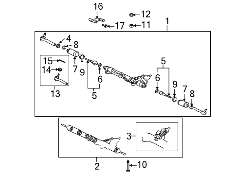 2004 Lexus LX470 Steering Column & Wheel, Steering Gear & Linkage Bolt, Washer Based H Diagram for 90105-14043