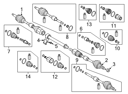 2021 Hyundai Veloster Drive Axles - Front Joint Kit-Front Axle Differential Side Diagram for 49535-F2205