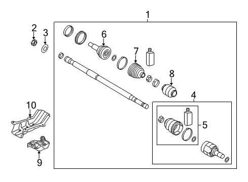2018 Kia Forte Drive Axles - Front Heat Protector Diagram for 49548F2110