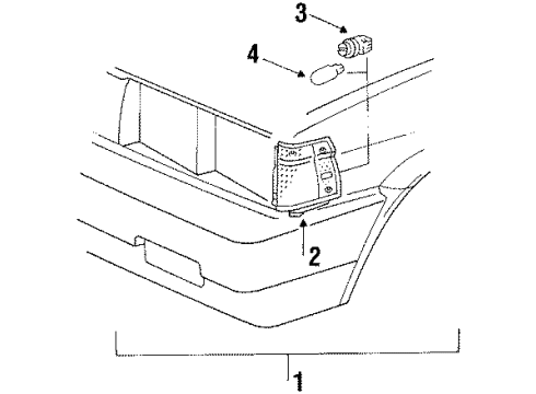 1987 Chevrolet Nova Side Marker Lamps Lamp Asm, Front Side Marker(RH) Diagram for 94841774