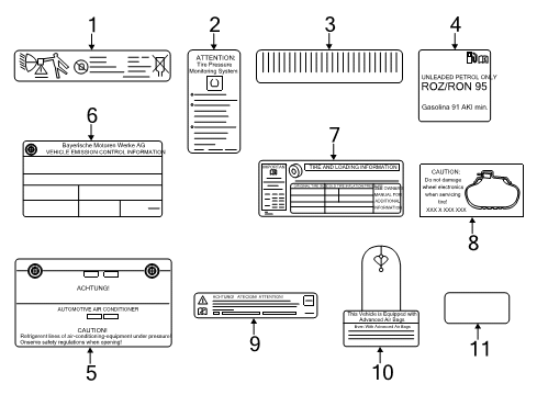 2013 BMW 550i GT xDrive Information Labels Label "Key Memory" Diagram for 71239178687