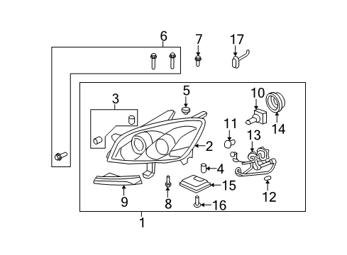 2009 Saturn Outlook Headlamps Wire Harness Diagram for 25999097