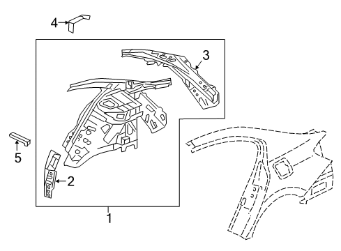 2013 Honda Accord Inner Structure - Quarter Panel Separator, RR W/Ar Diagram for 64325-T2A-A01