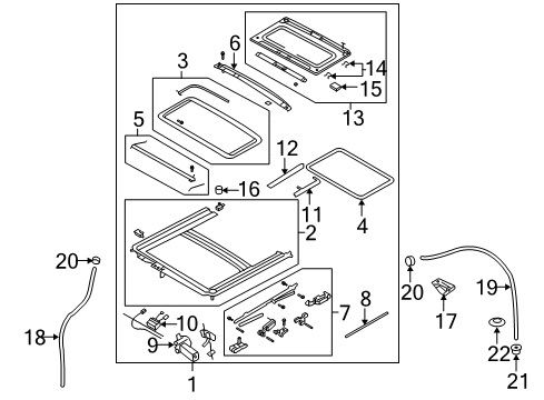 2004 Chevrolet Aveo Sunroof Lace, Sun Roof Opening Trim Finish Diagram for 96534200