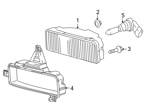 2008 Toyota Land Cruiser Fog Lamps Fog Lamp Assembly Diagram for 81025-60041