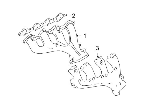 2006 Chevrolet Corvette Exhaust Manifold Exhaust Manifold Diagram for 12633124