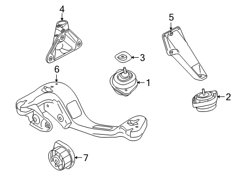 2008 BMW X3 Engine & Trans Mounting Engine Mount Right Diagram for 22113417661