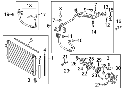 2022 Hyundai Accent Air Conditioner Ring-Snap Diagram for 976483K120