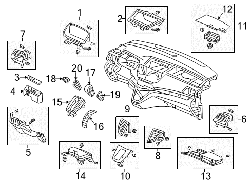 2013 Honda CR-V Cluster & Switches, Instrument Panel Cover, Sw *NH831L* Diagram for 54721-T0A-A91ZA