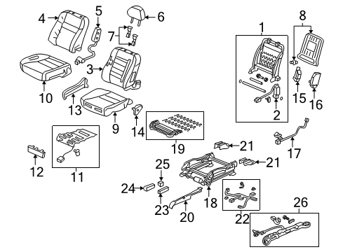 2007 Acura TSX Front Seat Components Pad, Right Front Seat-Back (With Opds Sensor) Diagram for 81127-SEC-A53