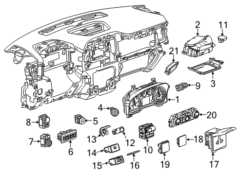 2019 GMC Sierra 1500 Controls - Instruments & Gauges Body Control Module Assembly Diagram for 13508761