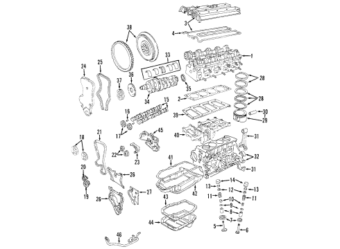 2002 Isuzu Rodeo Engine Parts, Mounts, Cylinder Head & Valves, Camshaft & Timing, Oil Pan, Oil Pump, Crankshaft & Bearings, Pistons, Rings & Bearings, Variable Valve Timing Rubber, Cushion Diagram for 8-97125-124-2