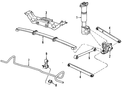 1991 Buick Regal Rear Suspension Components, Lower Control Arm, Upper Control Arm, Stabilizer Bar Knuckle Asm-Rear Suspension (W/Hub) Diagram for 10056762