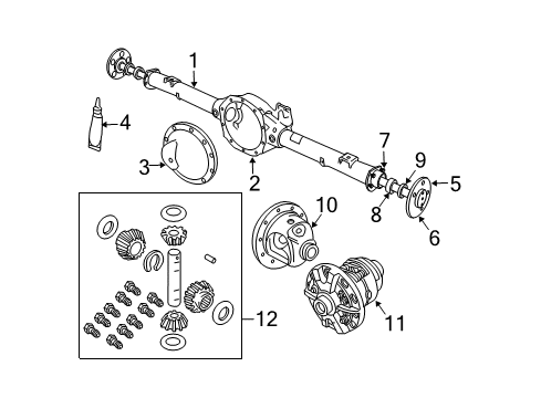 2008 Dodge Durango Axle & Differential - Rear Axle-Service Rear Diagram for 68003657AA