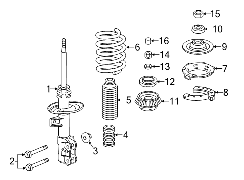 2018 Honda HR-V Struts & Components - Front Washer, Damper MT Diagram for 51680-T7J-H01
