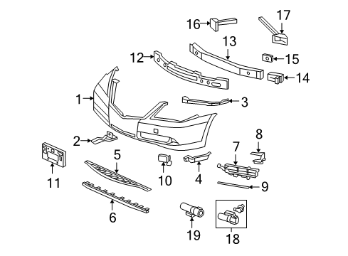 2010 Acura RL Automatic Temperature Controls Stay, Left Front Bumper (Lower) Diagram for 71158-SJA-A00