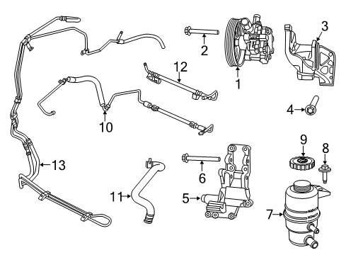 2011 Chrysler 200 P/S Pump & Hoses, Steering Gear & Linkage Kit-Inner End Diagram for 68040223AE