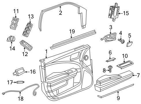 2018 Dodge Charger Front Door Switch-Memory Selector Diagram for 68233681AA
