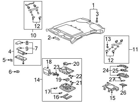 2012 Acura RL Sunroof Bulb, Lamp (12V 2.0W) Diagram for 83238-SHJ-X01