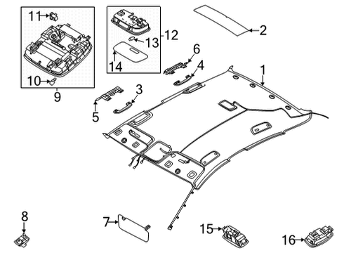 2022 Kia K5 Interior Trim - Roof Handle Assembly-Roof Ass Diagram for 85340G5200DNN