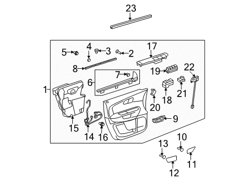 2010 GMC Acadia Interior Trim - Front Door Lock Switch Diagram for 15848308