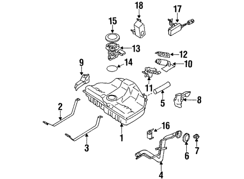 1999 Infiniti I30 Fuel System Components Tank Assy-Fuel Diagram for 17202-2L900