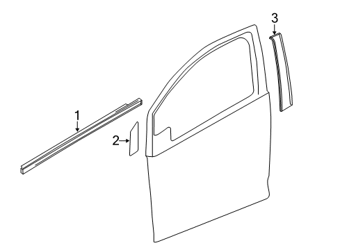 2013 Chevrolet Spark Exterior Trim - Front Door Belt Weatherstrip Diagram for 95972708