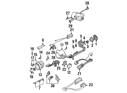 1993 Pontiac Bonneville Shroud, Switches & Levers Interlock & Solenoid Asm-Steering Column Brake Diagram for 26016879