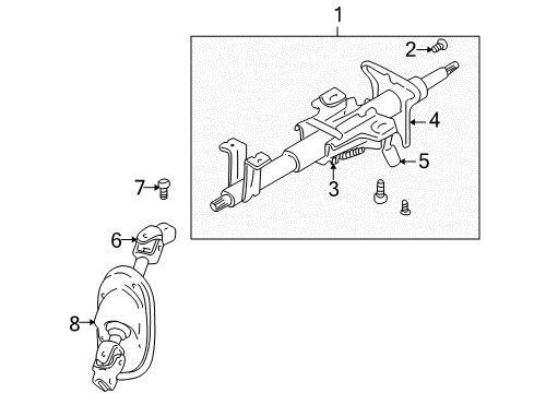 2005 Kia Optima Steering Column & Wheel, Steering Gear & Linkage Column Assembly-Steering Diagram for 563103D000