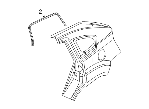 2010 Dodge Caliber Quarter Panel - Glass & Hardware WEATHERSTRIP-Rear Door Diagram for 5074160AF