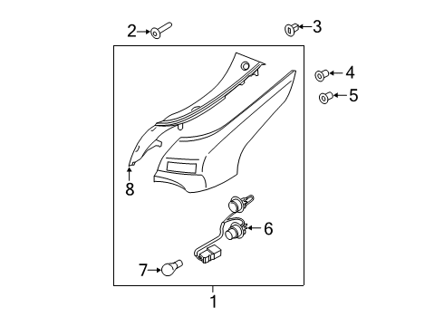 2020 Hyundai Veloster Bulbs Lamp Assembly-Rear Combination Outside, RH Diagram for 92402-J3110