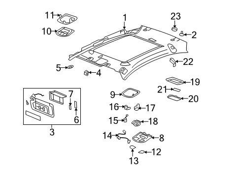 2007 Saturn Aura Interior Trim - Roof Lamp Asm-Dome *Light Ttnum Diagram for 15276622