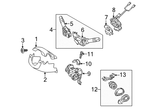 2010 Kia Forte Switches Switch Assembly-Park Brake Diagram for 938301M050