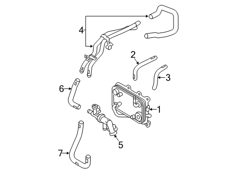 2014 Kia Sorento Trans Oil Cooler Pipe Assembly-Rear Heater Water Diagram for 97540-2W800