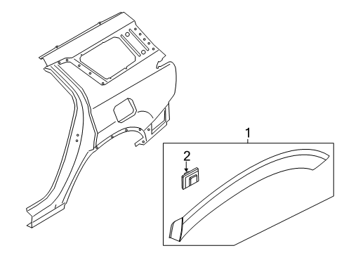 2021 Hyundai Palisade Exterior Trim - Quarter Panel GARNISH Assembly-Qtr Side, RH Diagram for 87742-S8000-CA