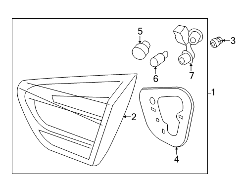 2012 Kia Rio Bulbs Lamp Assembly-Rear Combination Inside Diagram for 924041W200