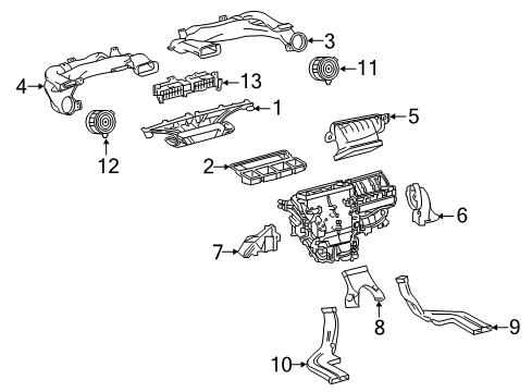 2016 Scion iM Ducts Air Distributor Diagram for 87220-12100