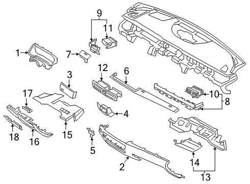 2020 Kia K900 Cluster & Switches, Instrument Panel Air VENTILATOR Assembly- Diagram for 97401J6000