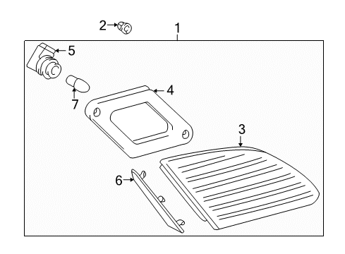 2001 Toyota Avalon Backup Lamps Back Up Lamp Assembly Diagram for 81680-AC030