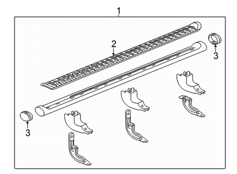 2022 Chevrolet Suburban Running Board Step Pad Diagram for 84453520
