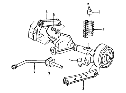 2004 Ford Crown Victoria Rear Suspension Components, Lower Control Arm, Upper Control Arm, Ride Control, Stabilizer Bar Control Module Diagram for 3W7Z-5A919-BA