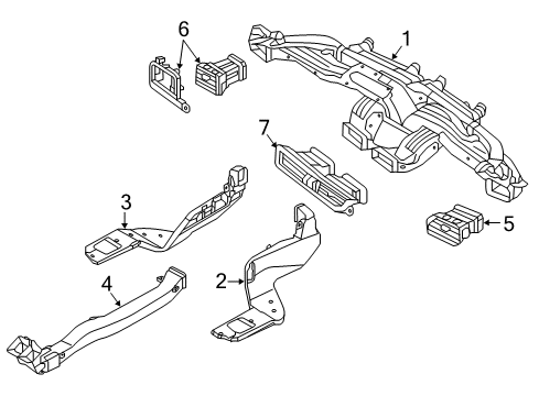 2017 Kia Optima Ducts Duct Assembly-Rear Air Ventilator Diagram for 97010D5000