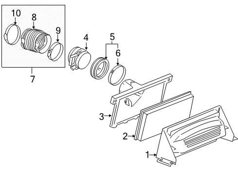 2003 Chevrolet SSR Filters Duct Asm-Air Cleaner Outlet Intermediate (W/ Mass Airflo Diagram for 15106523